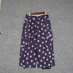 Bonfire Snowboarding Cargo Pants Youth S Blue Pink Floral Excellent Snow Gear